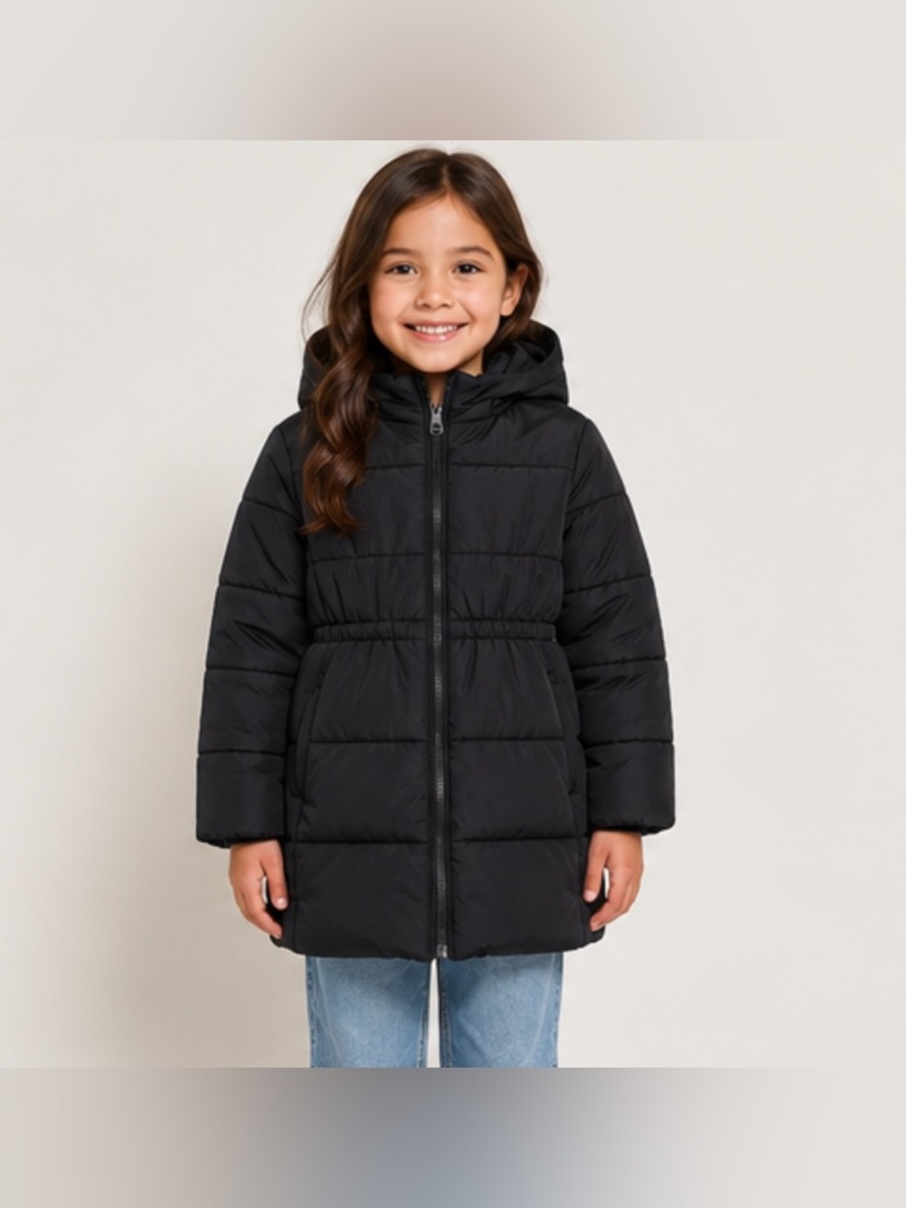 GAP Warmest Cozy Kids Hooded Puffer Jacket Coat - Black - 4 - Girl Toddler